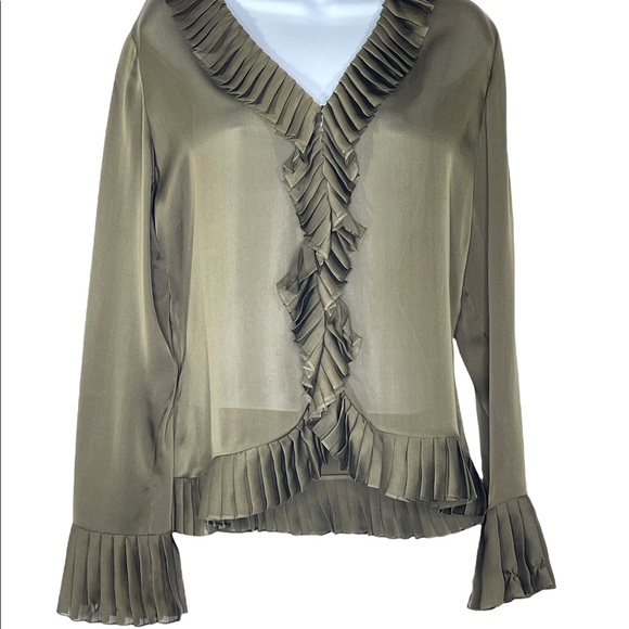 Lauren by Ralph Lauren Silk Ruffled Blouse - Picture 3 of 11